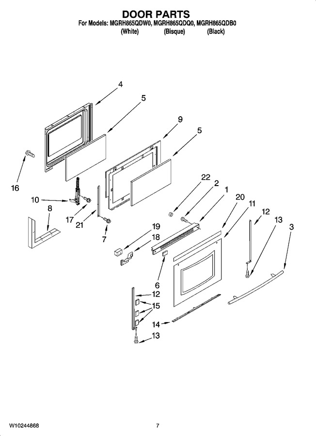 Diagram for MGRH865QDW0