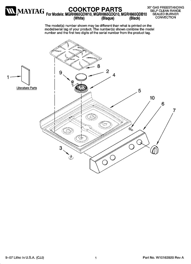 Diagram for MGRH865QDB10