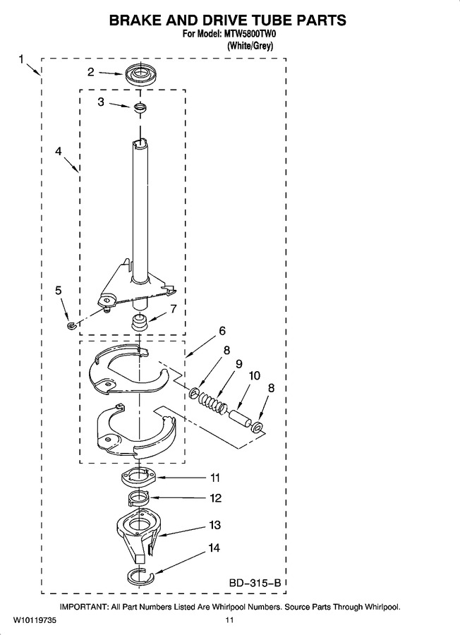 Diagram for MTW5800TW0