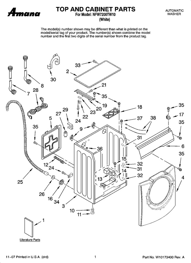 Diagram for NFW7200TW10