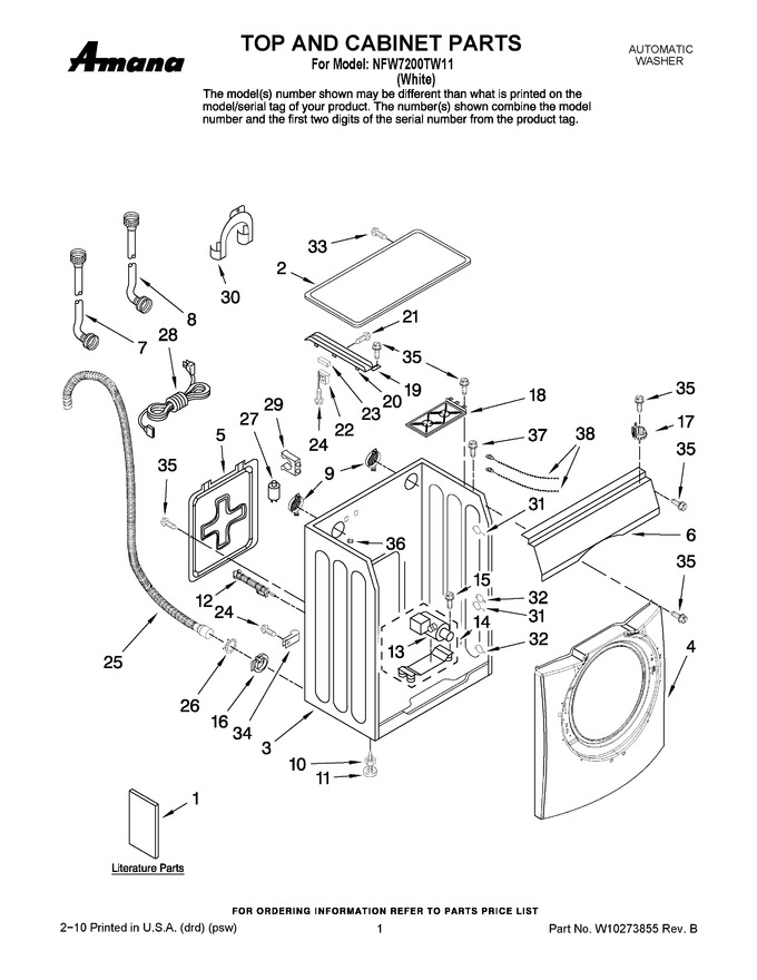 Diagram for NFW7200TW11