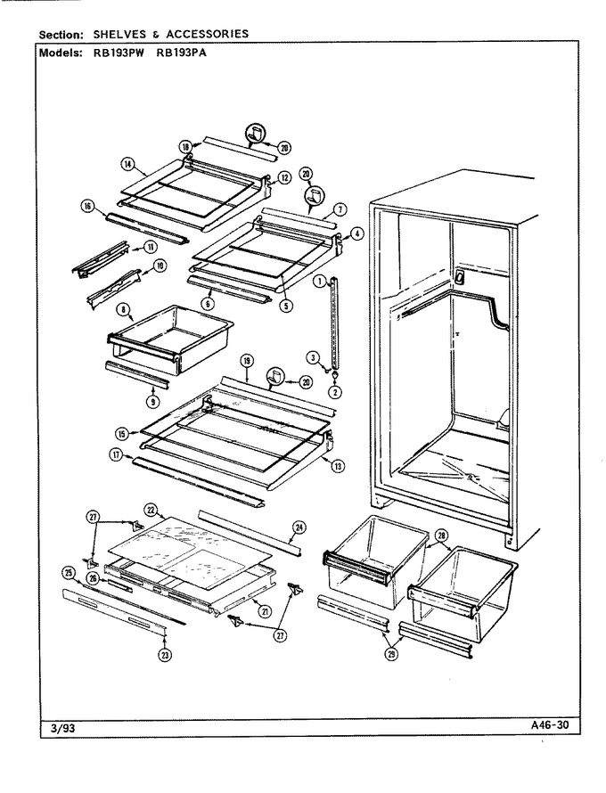 Diagram for RB193PA (BOM: DE74A)