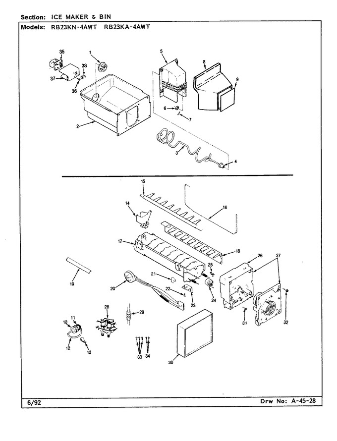 Diagram for RB23KA4AWT (BOM: CL82A)