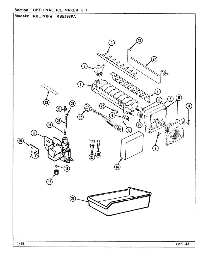 Diagram for RBE193PW (BOM: DG62A)