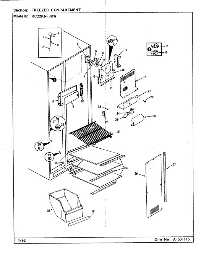 Diagram for RC22KN-3BW (BOM: CS36A)