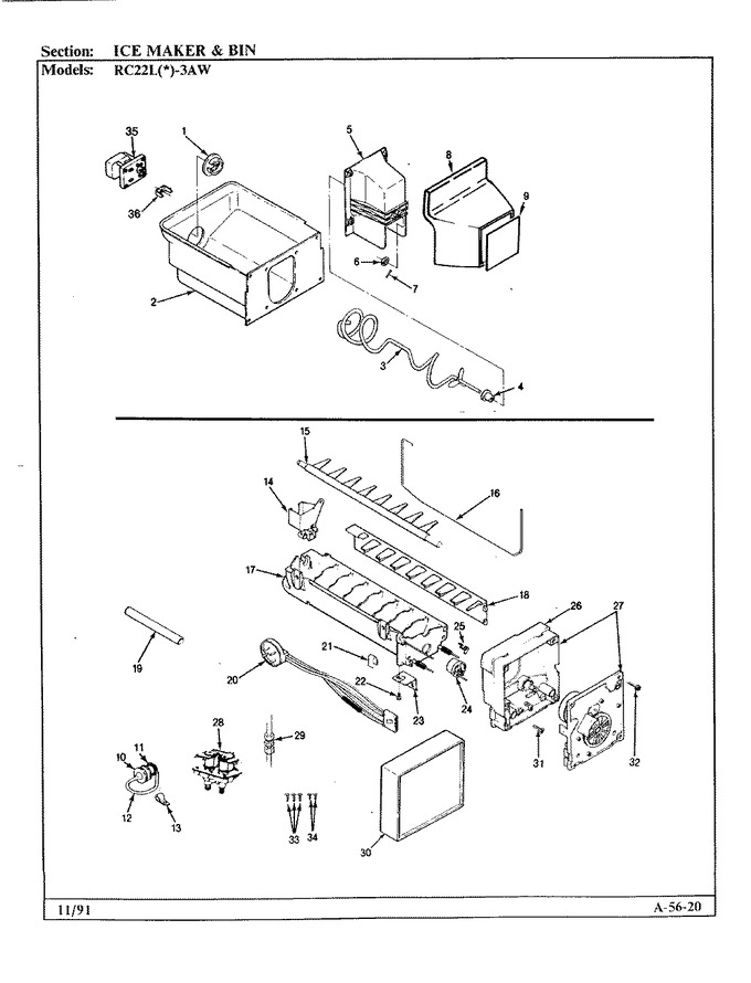 Diagram for RC22LA-3AW (BOM: BS32C)