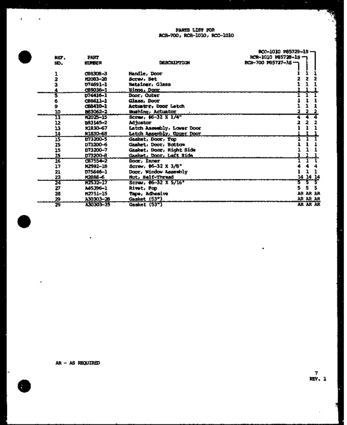 Diagram for RCR-1010 (BOM: P8572801S)