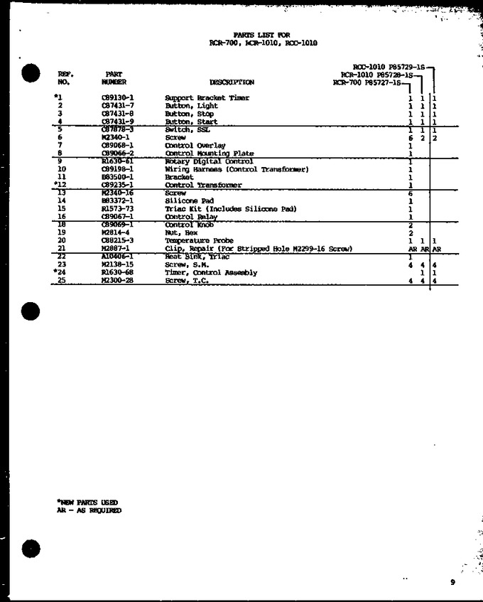 Diagram for RCR-1010 (BOM: P8572801S)