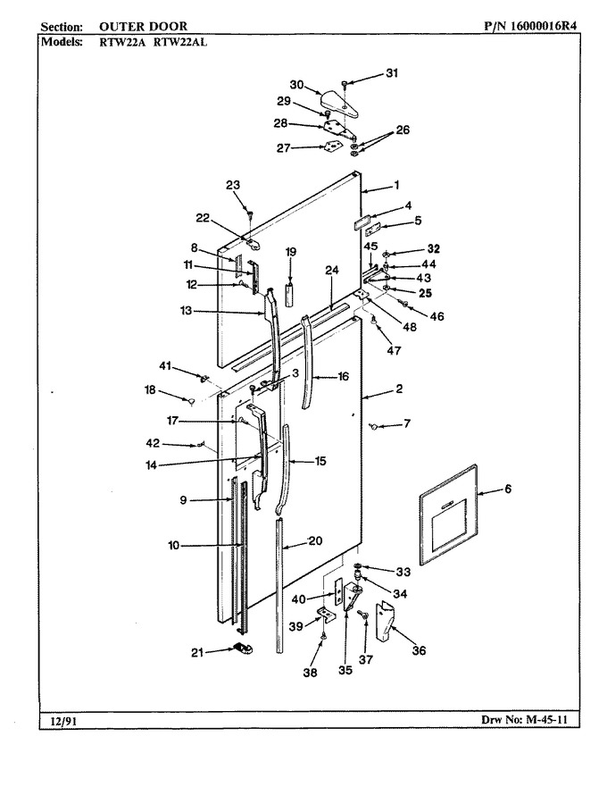Diagram for RTW22AL (BOM: AH90E)