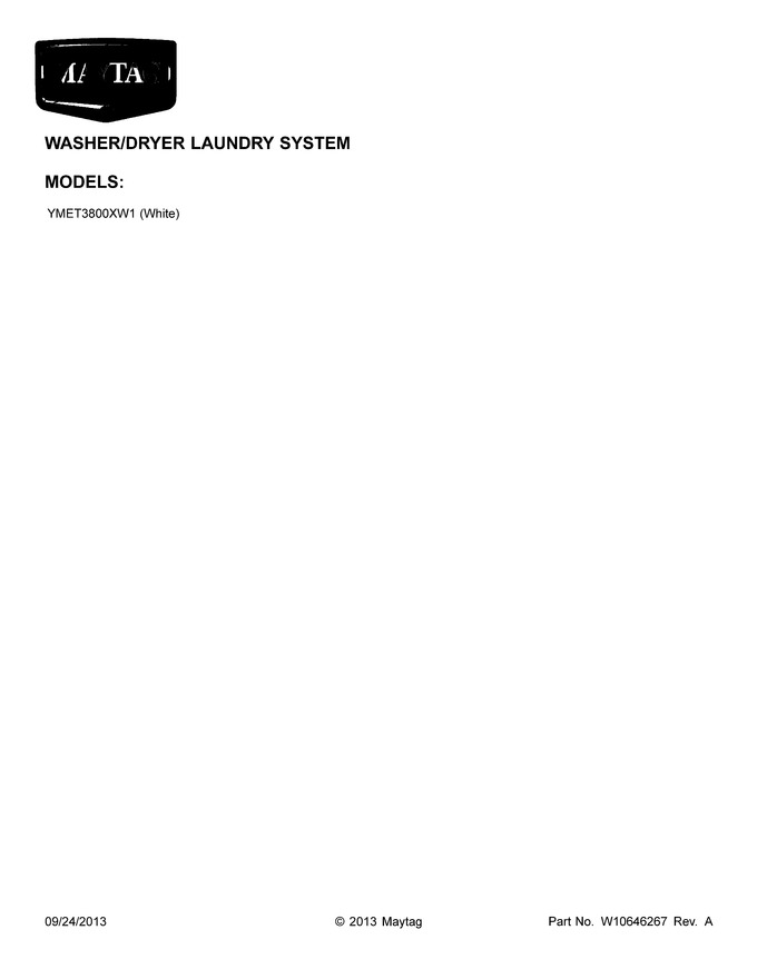 Diagram for YMET3800XW1