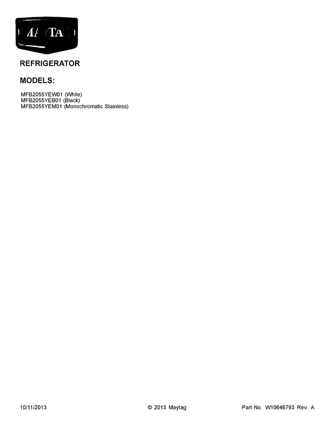 Diagram for MFB2055YEW01