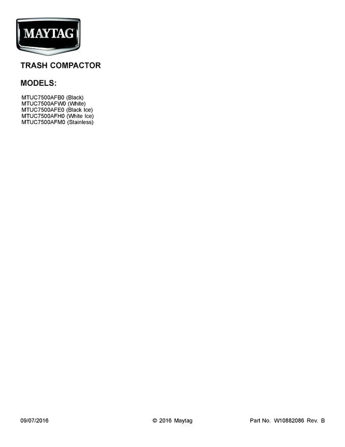 Diagram for MTUC7500AFH0