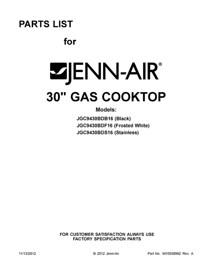 Diagram for JGC9430BDF16