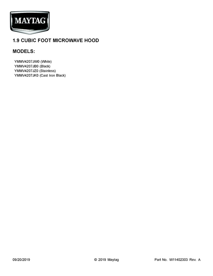 Diagram for YMMV4207JB0
