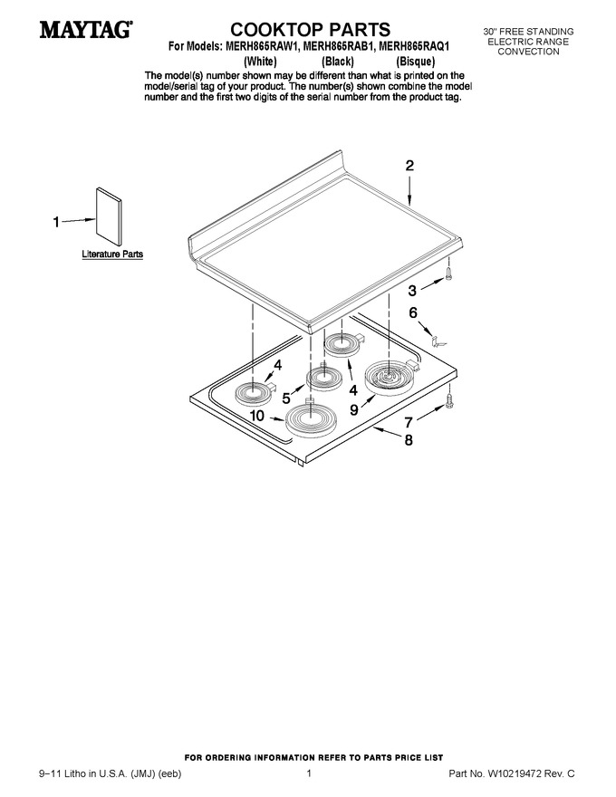 Diagram for MERH865RAW1