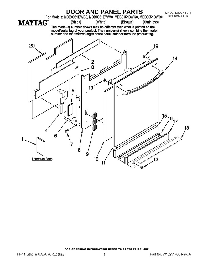 Diagram for MDB8951BWB0