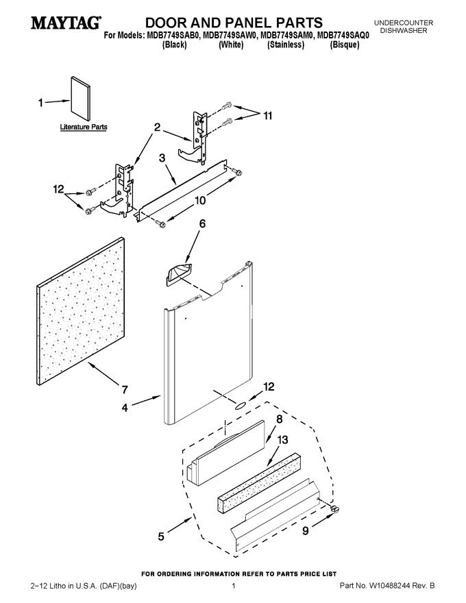 Diagram for MDB7749SAW0