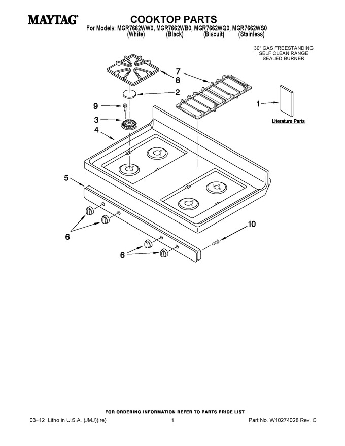 Diagram for MGR7662WW0