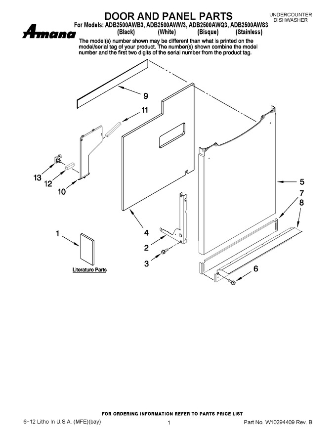 Diagram for ADB2500AWW3