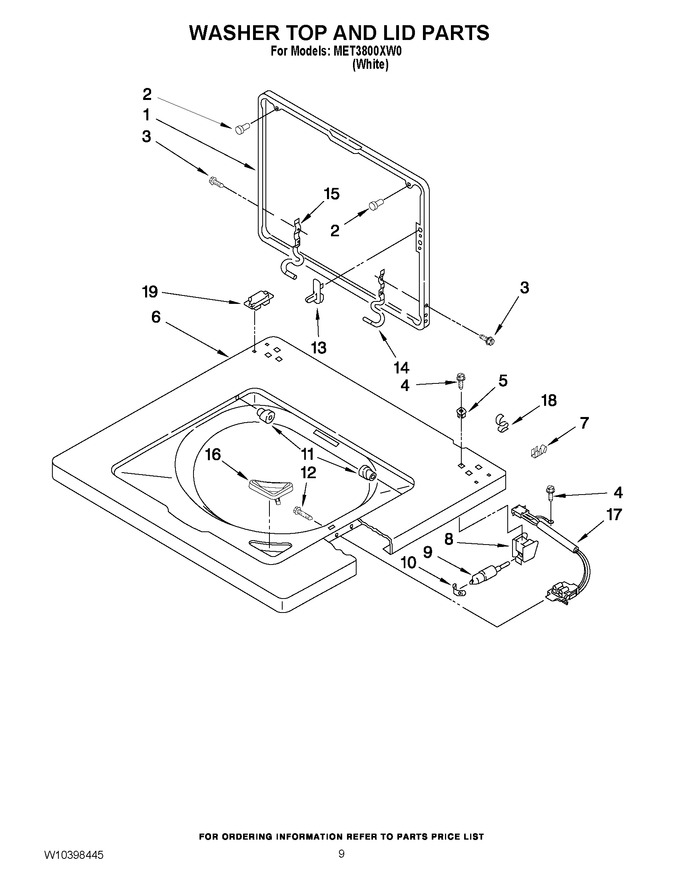 Diagram for MET3800XW0
