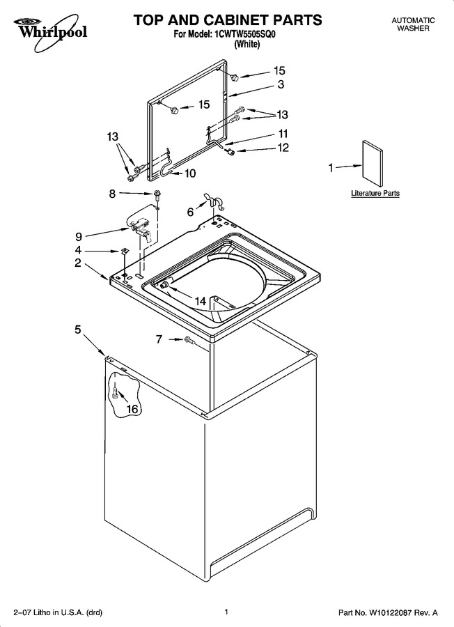 Diagram for 1CWTW5505SQ0
