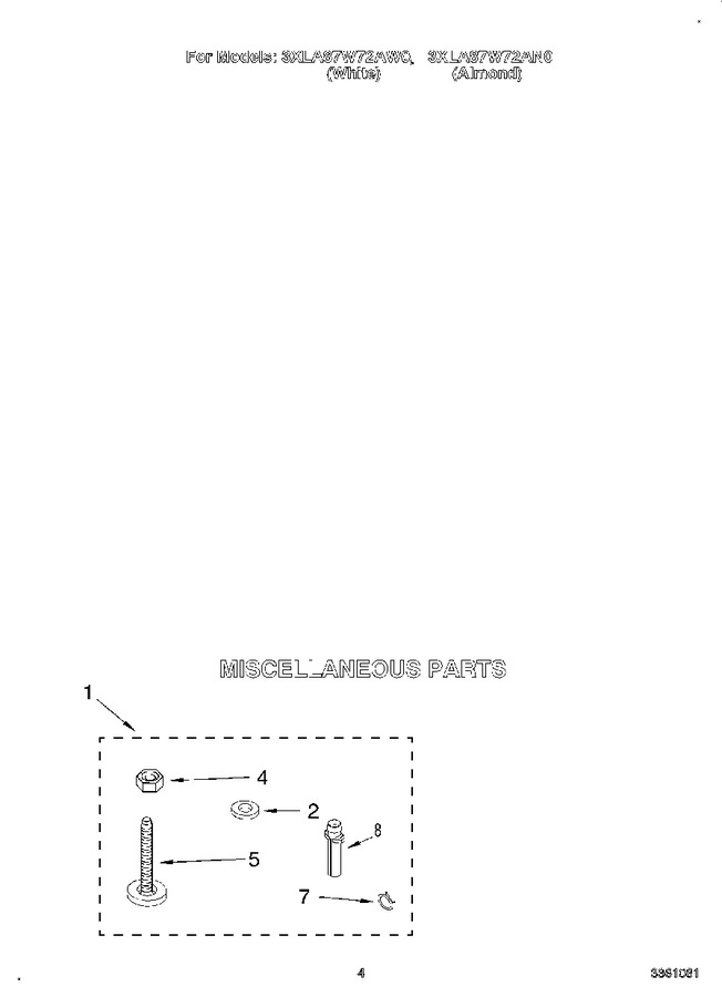 Diagram for 3XLA87W72AW0