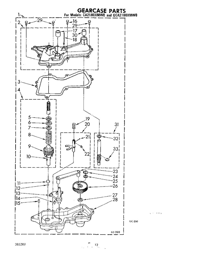 Diagram for GCA2180XMW0
