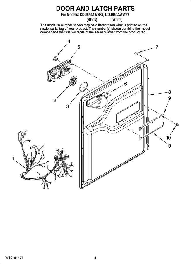 Diagram for CDU650AWW37