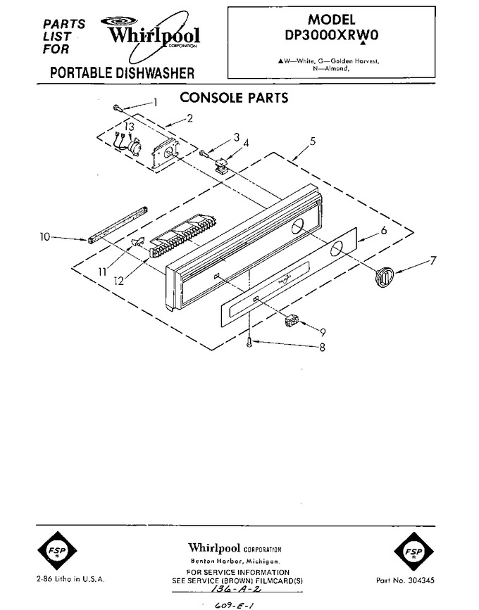 Diagram for DP3000XRW0