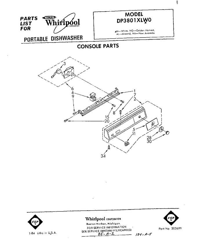 Diagram for DP3801XLW0