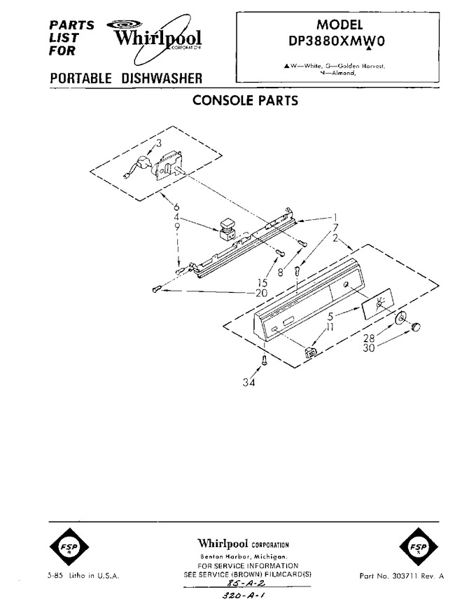Diagram for DP3880XMW0