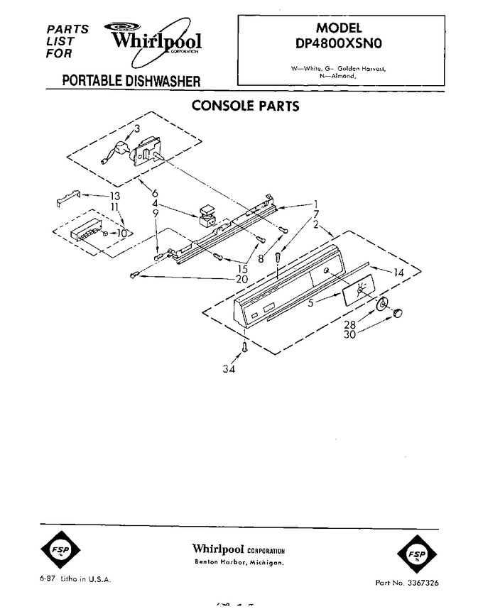 Diagram for DP4800XSW0