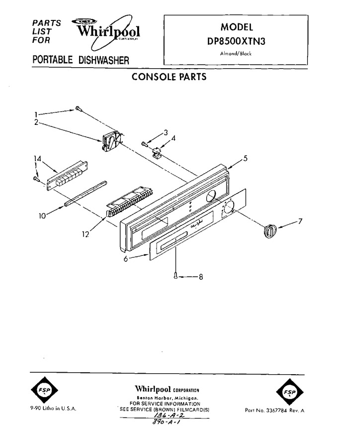 Diagram for DP8500XTN3