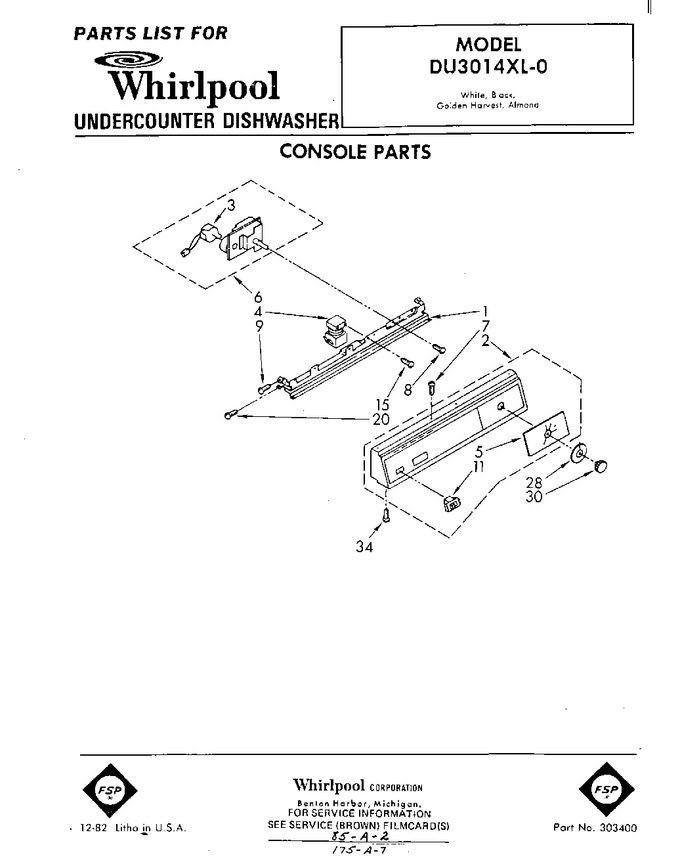Diagram for DU3014XL0