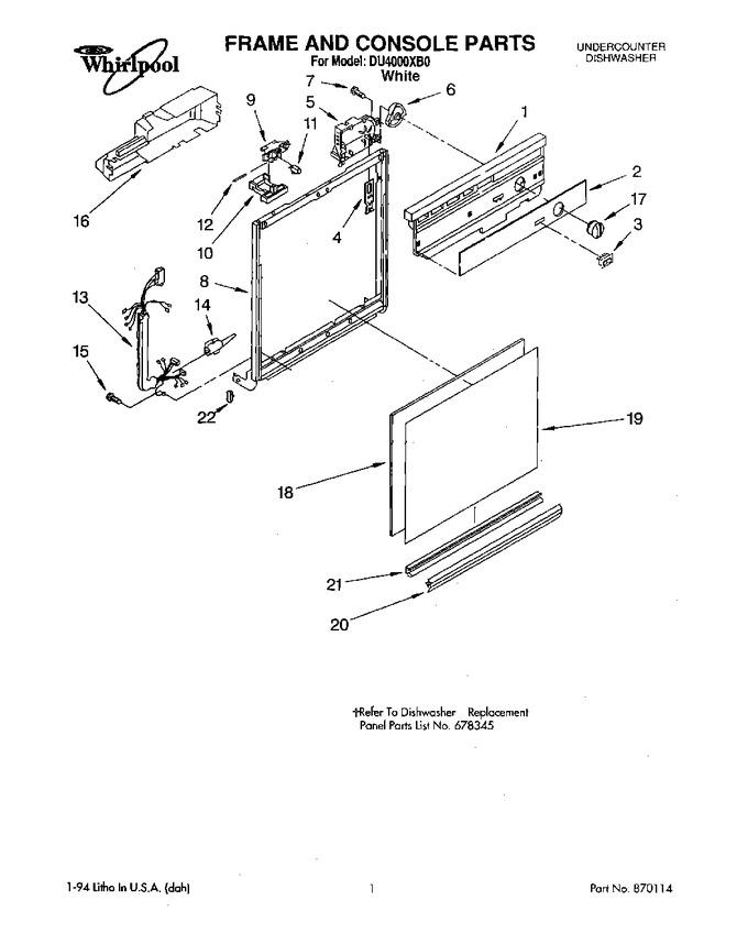 Diagram for DU4000XB0