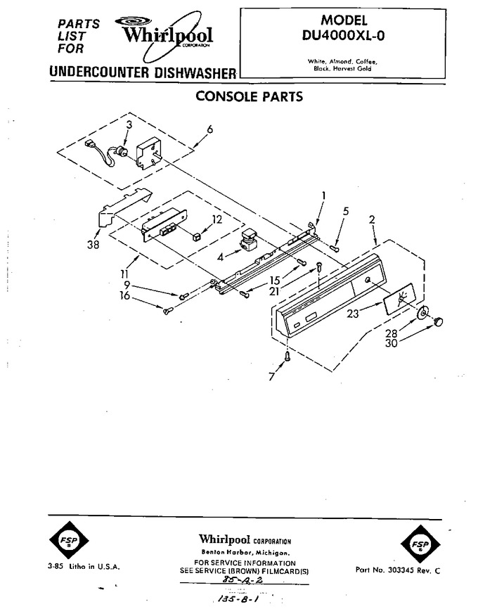 Diagram for DU4000XL0