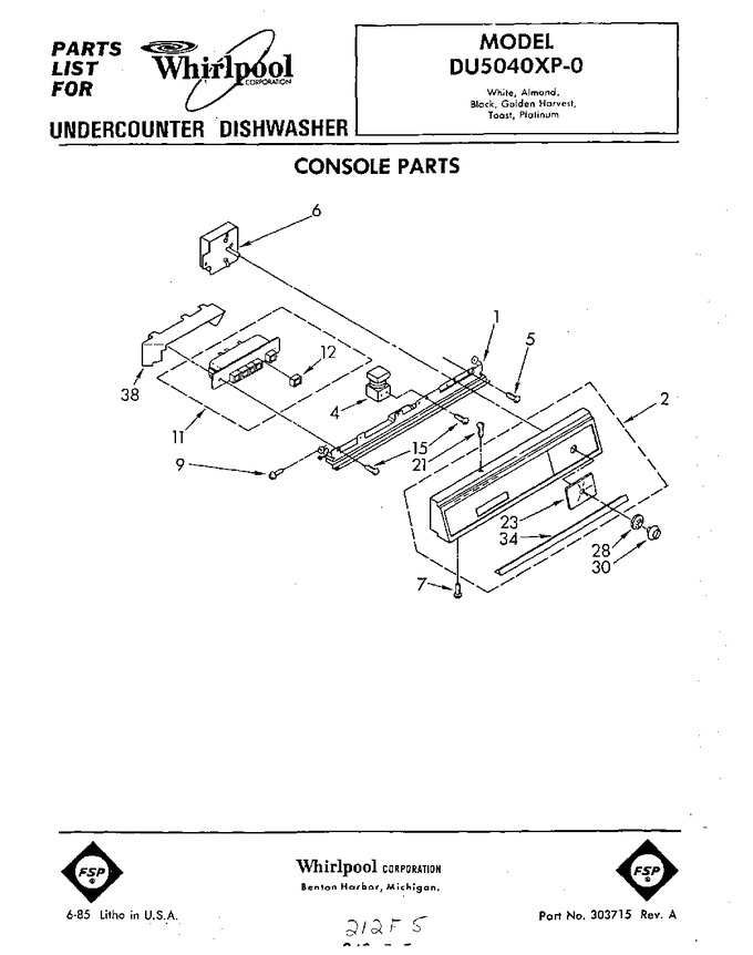 Diagram for DU5040XP0