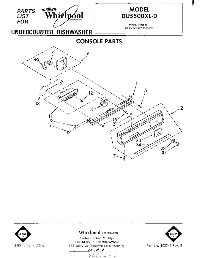 Diagram for DU5500XL0