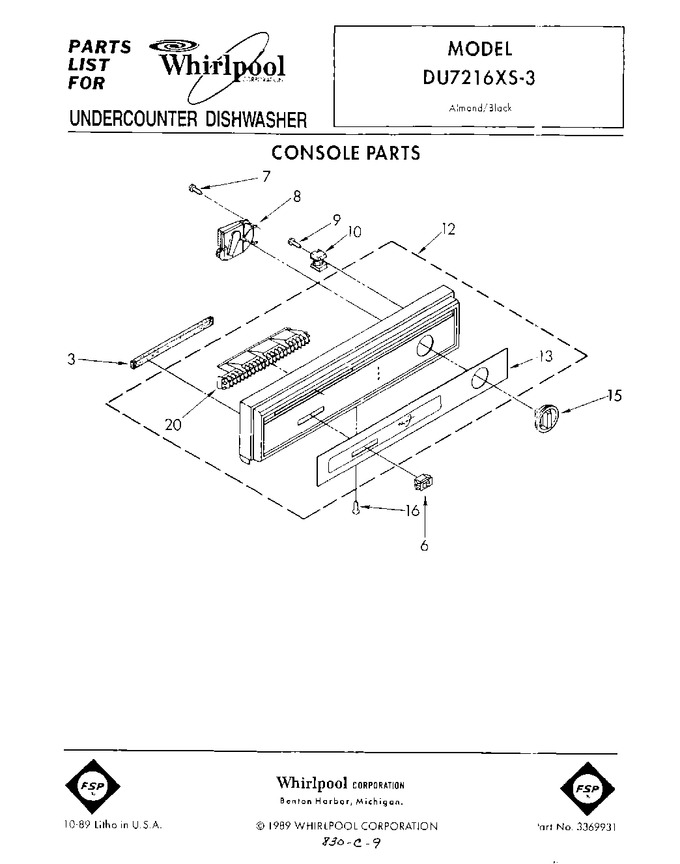 Diagram for DU7216XS3