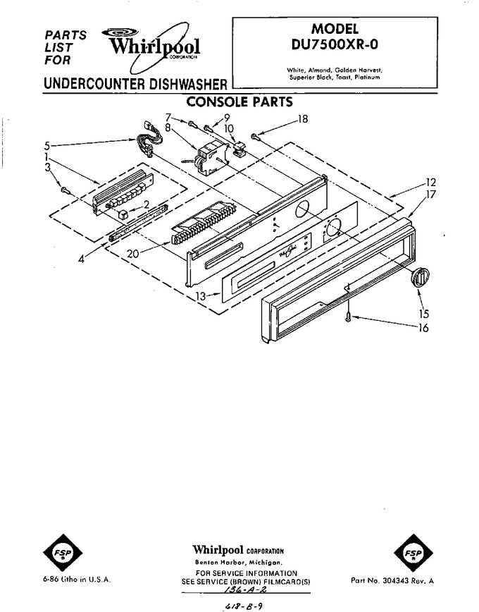 Diagram for DU7500XR0