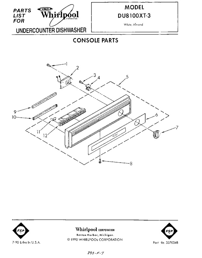 Diagram for DU8100XT3