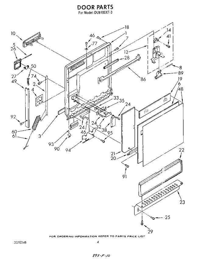 Diagram for DU8100XT3
