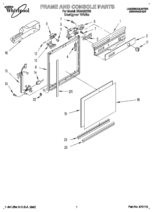 Diagram for DU8450XB0