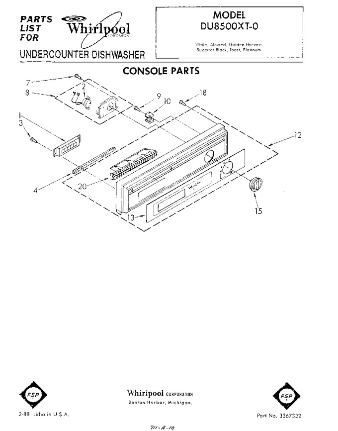 Diagram for DU8500XT0