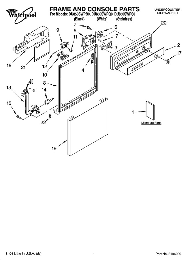 Diagram for DU850SWPS0