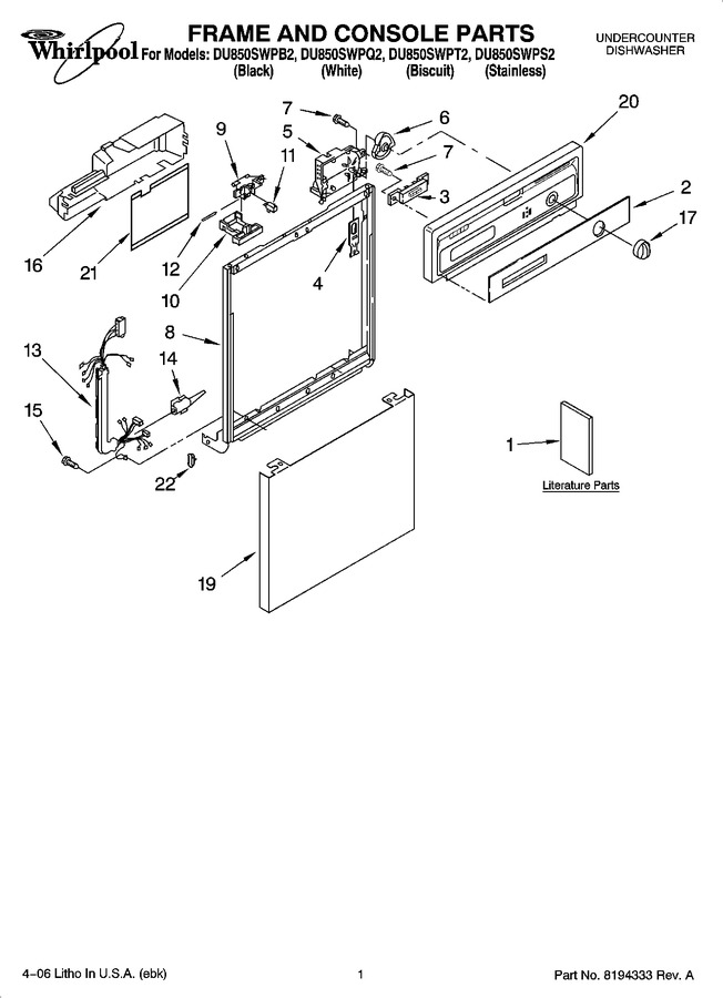 Diagram for DU850SWPB2