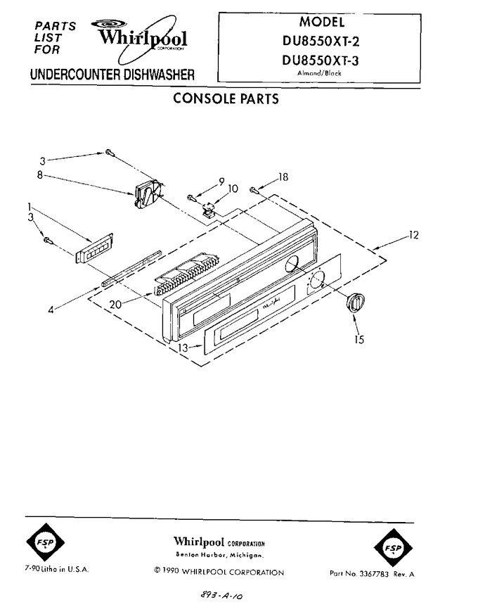 Diagram for DU8550XT2