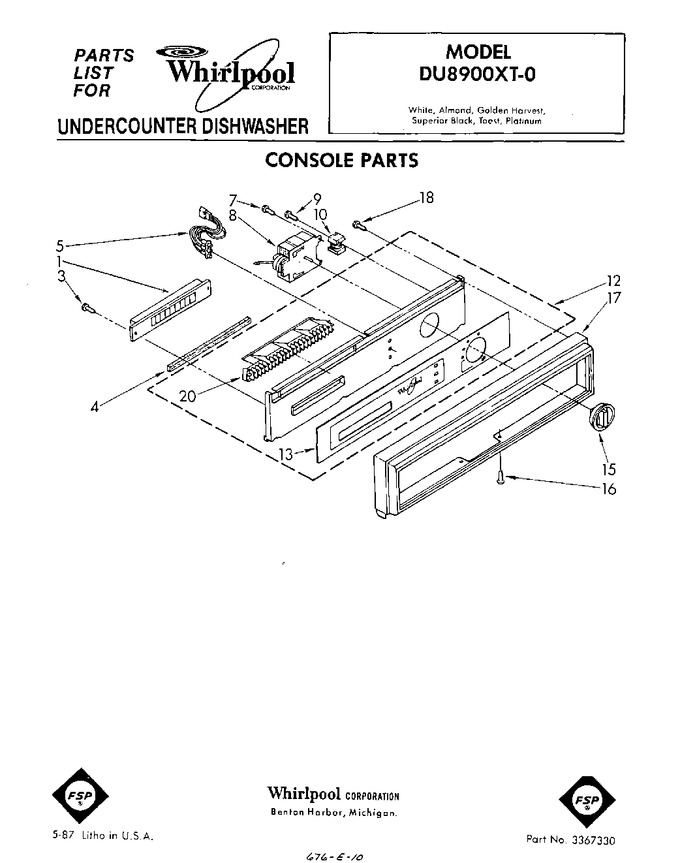 Diagram for DU8900XT0