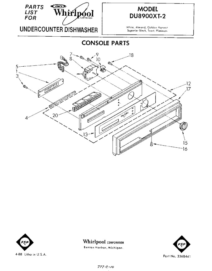 Diagram for DU8900XT2
