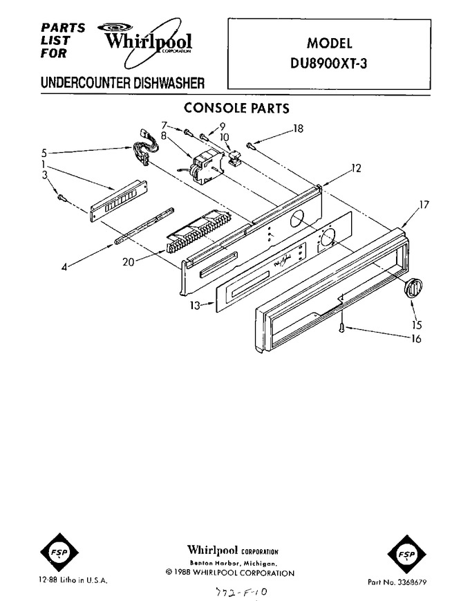 Diagram for DU8900XT3